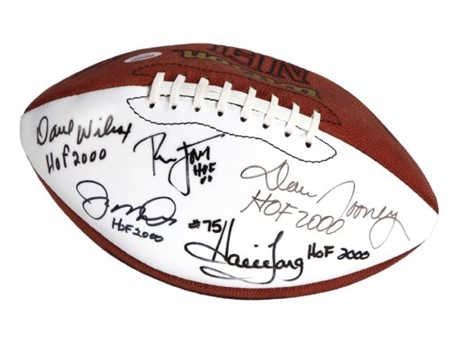 2000 NFL Hall of Fame Class Football Signed By 5 Including Montana, Lott, and Long